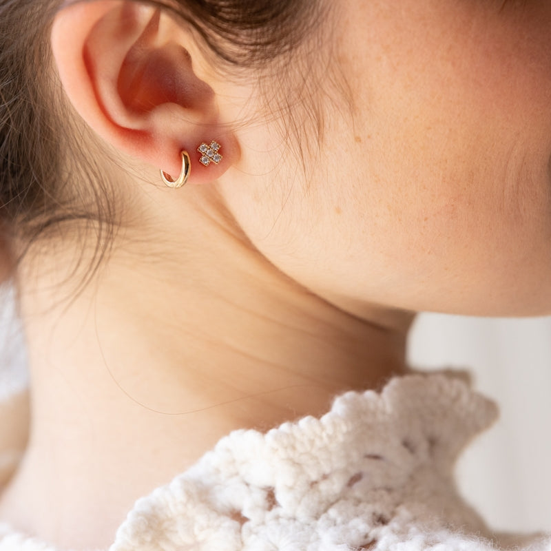 Boucle oreille plaque or alberic unite