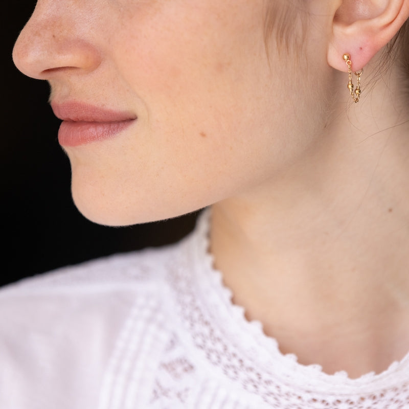 Boucle oreille plaque or cecilia