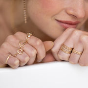 Bague plaque or milane