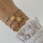 Bracelet plaque or capucine turquoise personnalisable
