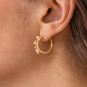 Boucles d'oreilles Marina - Blanc - Or