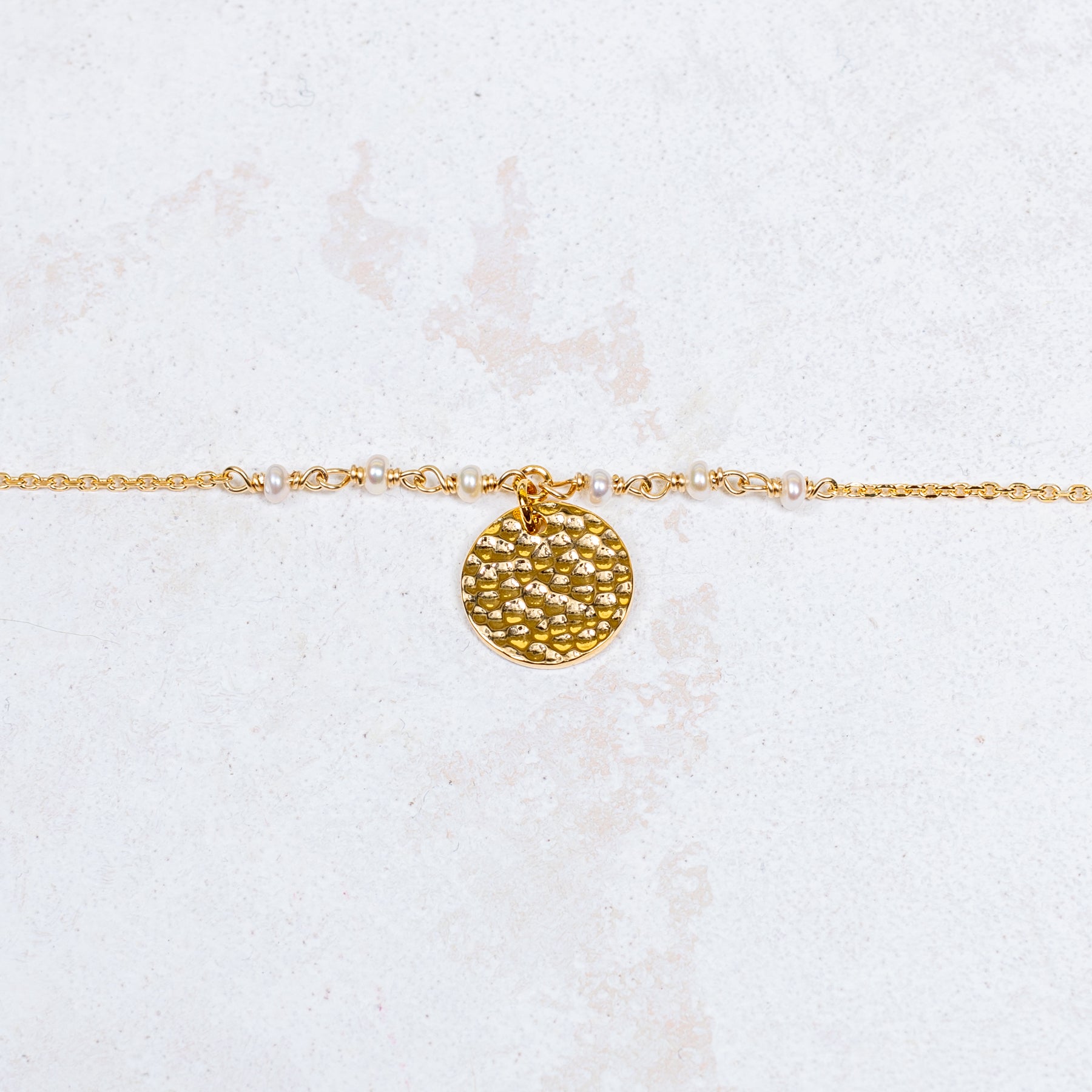 Bracelet Capucine - Martelé - Blanc - Personnalisable