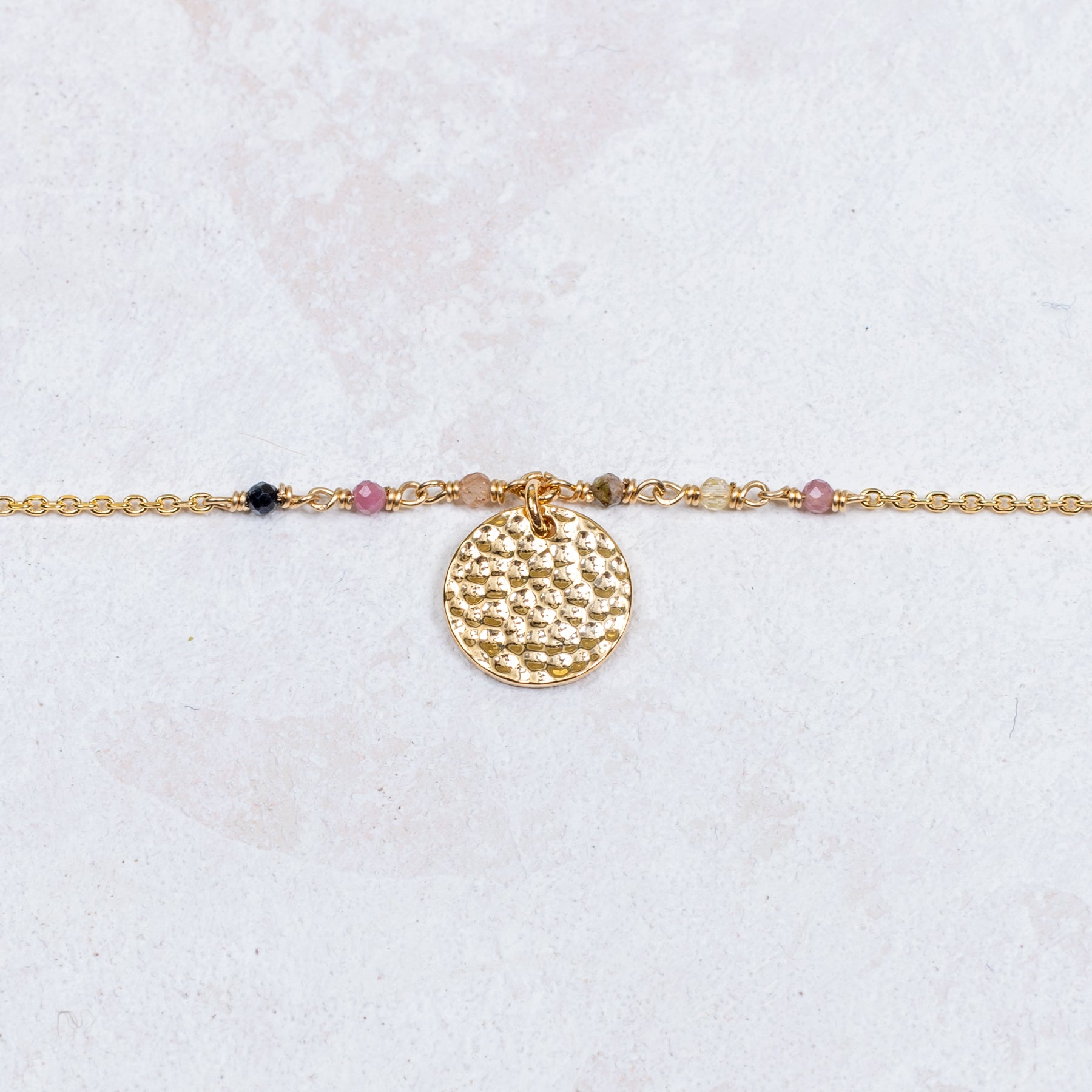 Bracelet Capucine - Hammered - Tourmaline - Customizable