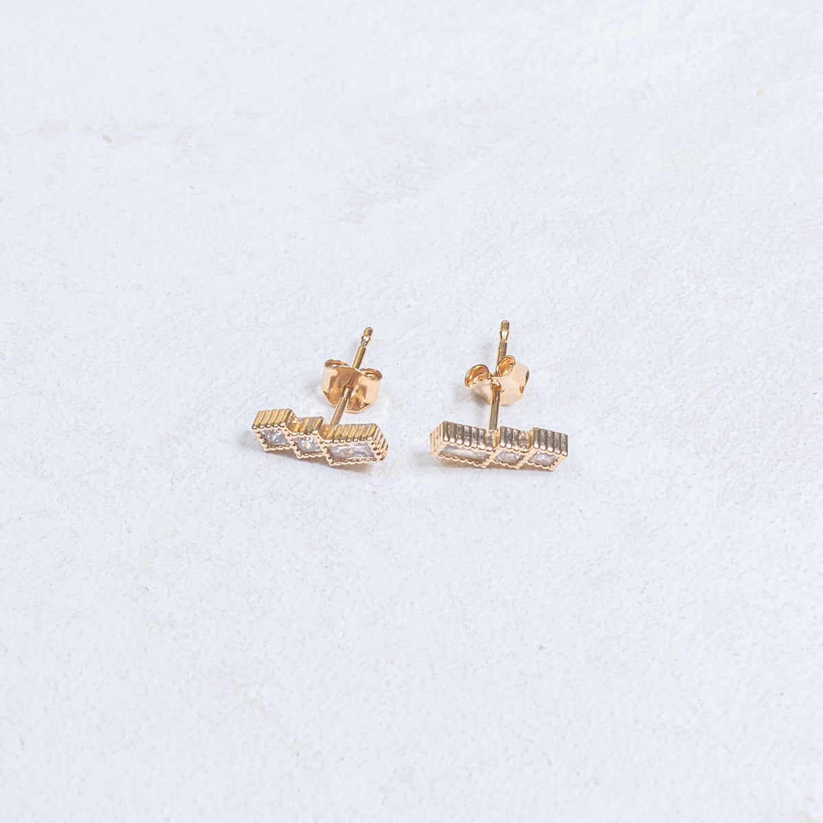 Boucles D'oreilles Vintage Plaquées Or - Paire Ancienne Rétro, Occasion Bon état