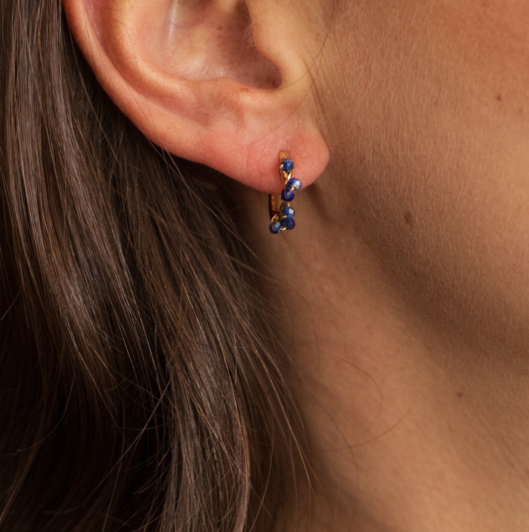 Boucles d'oreilles Zoé - Grand Modèle - Bleu Azur