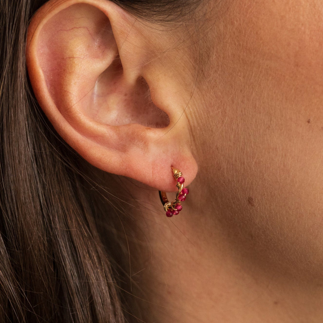 Boucles d'oreilles Zoé - Grand Modèle - Grenat