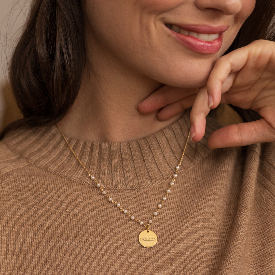 Collier Capucine - Blanc - Personnalisable