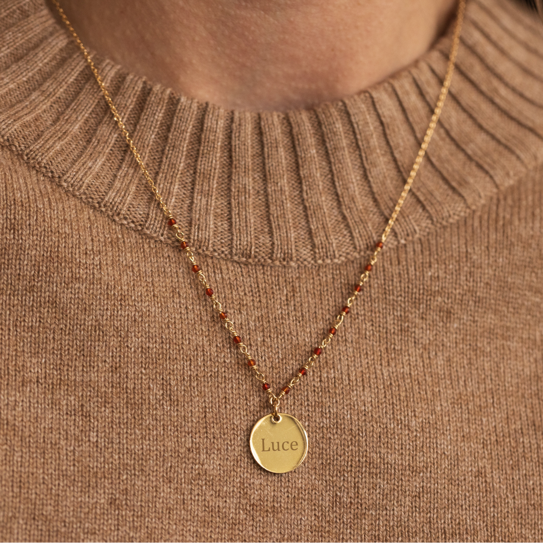 Capucine Necklace - Rust - Personalized
