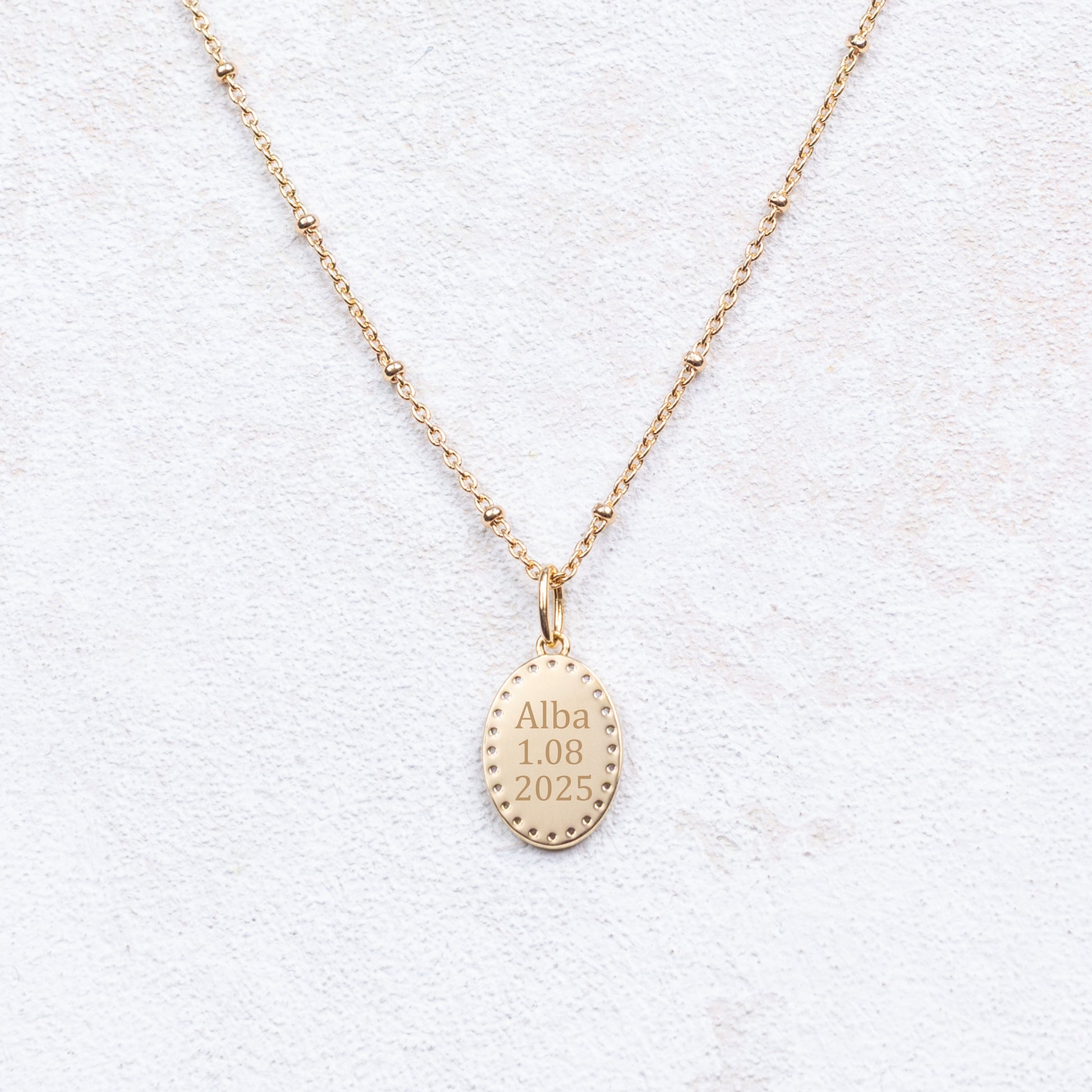 Collar Virgen Milagrosa - Con piedras - Personalizable